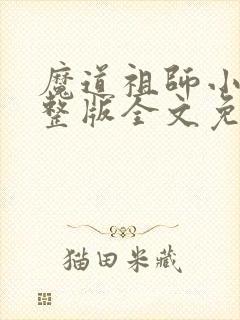 魔道祖师小说完整版全文免费阅读下载