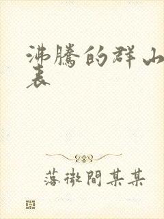 沸腾的群山演员表封面