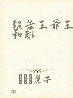 报告王爷王妃要和离