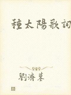 种太阳歌词封面