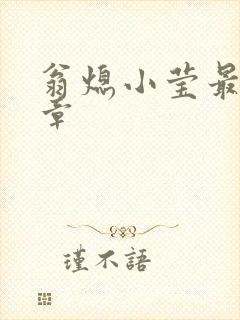 翁熄小莹最新节章封面