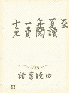 十一年夏至小说免费阅读封面