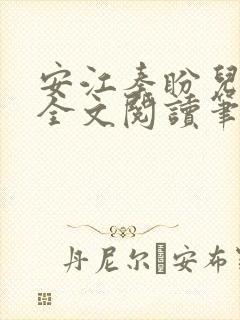 安江秦盼儿小说全文阅读笔趣阁封面