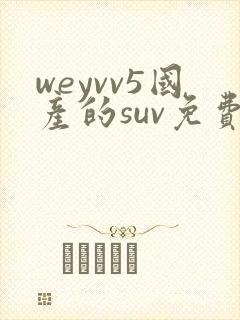 weyvv5国产的suv免费