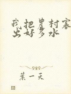 我把农村寡妇日出好多水