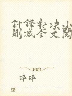 针锋对决小说未删减全文阅读