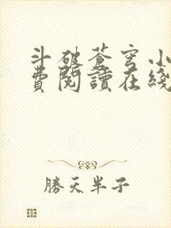 斗破苍穹小说免费阅读在线封面