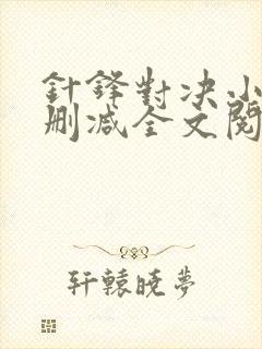 针锋对决小说未删减全文阅读