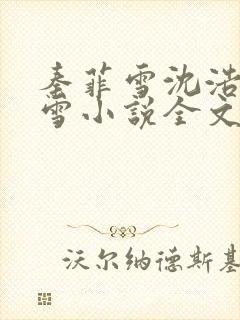 秦菲雪沈浩秦菲雪小说全文免费阅读求书