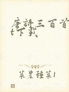 唐诗三百首txt下载封面