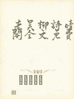 老吴柳诗晴笔趣阁全文免费阅读封面