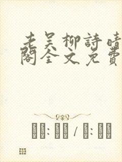 老吴柳诗晴笔趣阁全文免费阅读封面