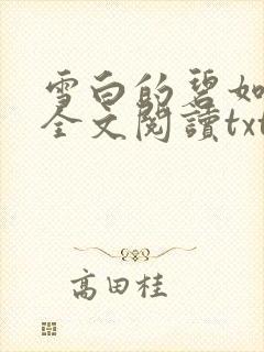 雪白的碧如老师全文阅读txt