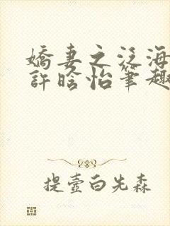 娇妻之泛海之舟许晗怡笔趣阁