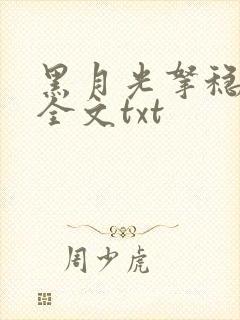 黑月光拿稳小说全文txt