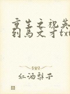 重生之祝英台遇到马文才txt封面