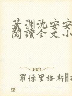 萧渊沈安安免费阅读全文小说