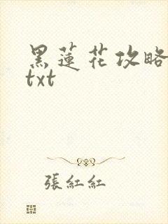 黑莲花攻略手册txt