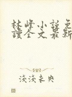 林峰小说免费阅读全文最新章节