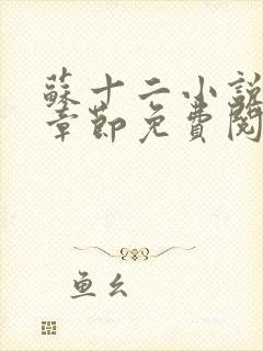 苏十二小说最新章节免费阅读