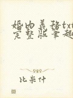 婚内义务txt完整版笔趣阁