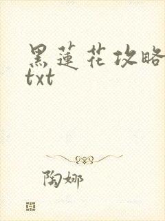 黑莲花攻略手册txt