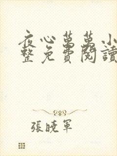 夜心万万小说完整免费阅读全文