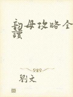 韵母攻略全文阅读封面