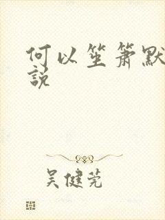 何以笙箫默 小说