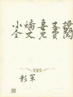 小娇妻又撩又甜全文免费阅读封面