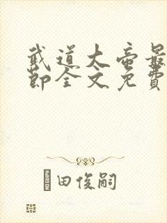 武道大帝最新章节全文免费阅读