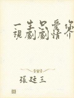 一生只爱你 电视剧剧情介绍