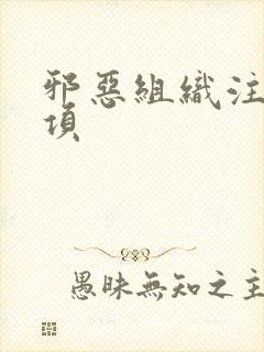 邪恶组织注意事项