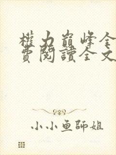 权力巅峰全本免费阅读全文封面