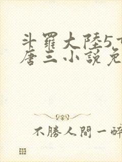 斗罗大陆5重生唐三小说免费阅读封面