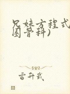 兄妹方程式(校园骨科)