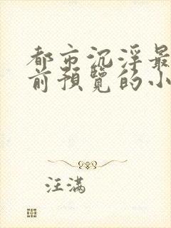 都市沉浮最快超前预览的小说3030