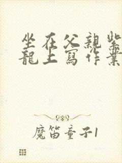 坐在父亲紫色大龙上写作业