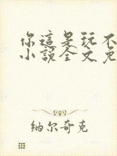 你这是玩不起呀小说全文免费阅读封面