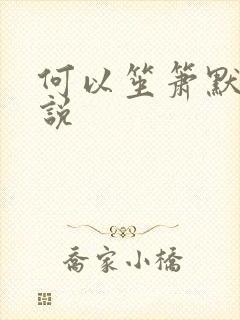 何以笙箫默 小说封面