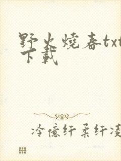 野火烧春txt下载封面