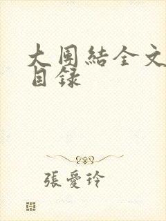 大团结全文阅读目录封面