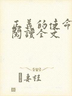 正义的使命免费阅读全文