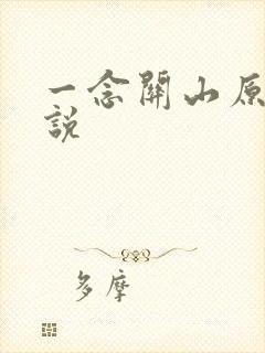 一念关山原著小说封面