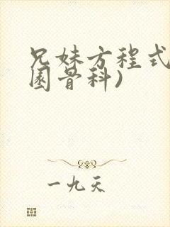 兄妹方程式(校园骨科)