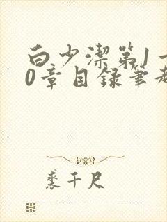 白少洁第1一40章目录笔趣阁