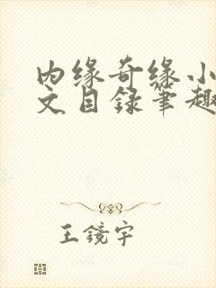 内缘奇缘小说全文目录笔趣阁