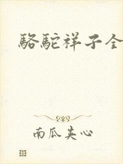 骆驼祥子全文封面