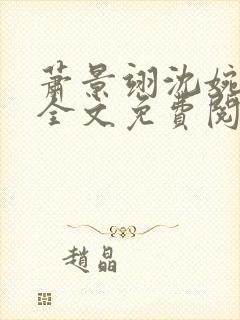 萧景翊沈婉小说全文免费阅读