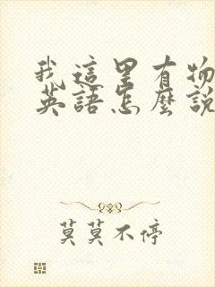 我这里有物资用英语怎么说封面